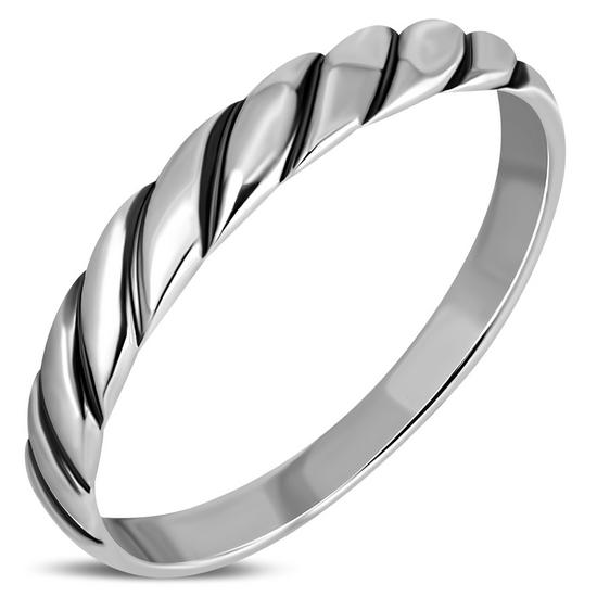 Waved Plain Silver Ring, rp710